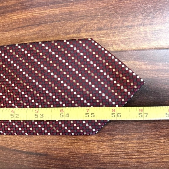 BERGAMO NEW YORK Red/Burgundy Striped Repp Tie - Picture 11 of 11